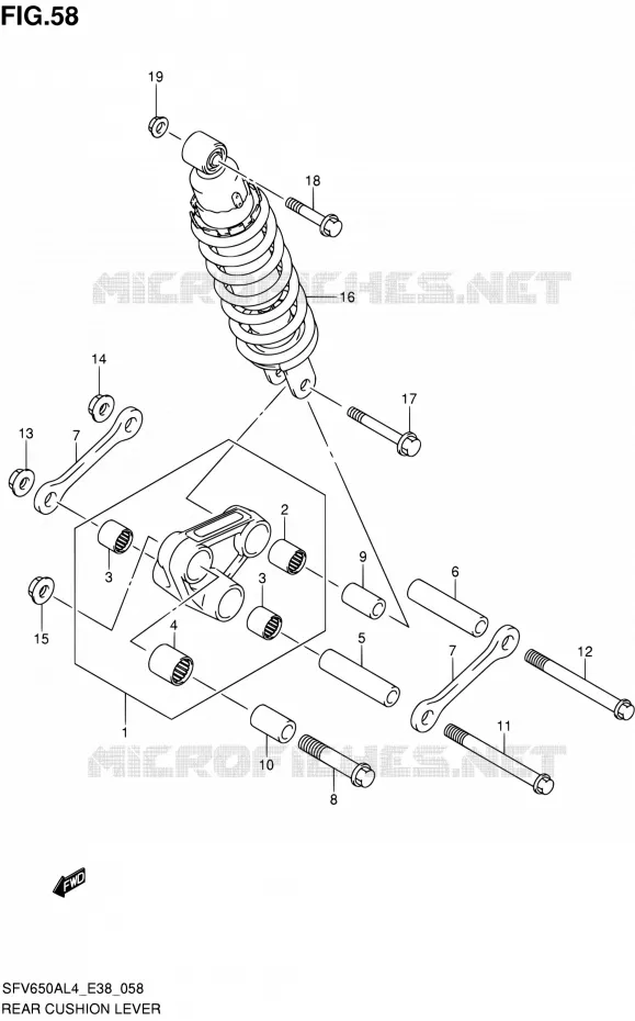 SCHOKBREKER AANEENSCHAKELING Suzuki MOTO 650 GLADIUS 2014  SFV650A L4 (E38)