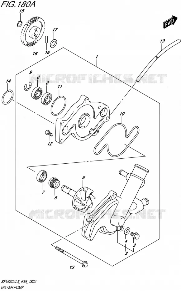 WATERPOMP Suzuki MOTO 650 GLADIUS 2015  SFV650A L5 (E38)