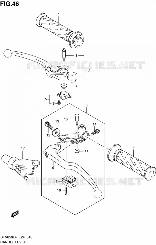 HANDGRIPS - LEVERS Suzuki MOTO 650 GLADIUS 2014  SFV650U L4 (E24)