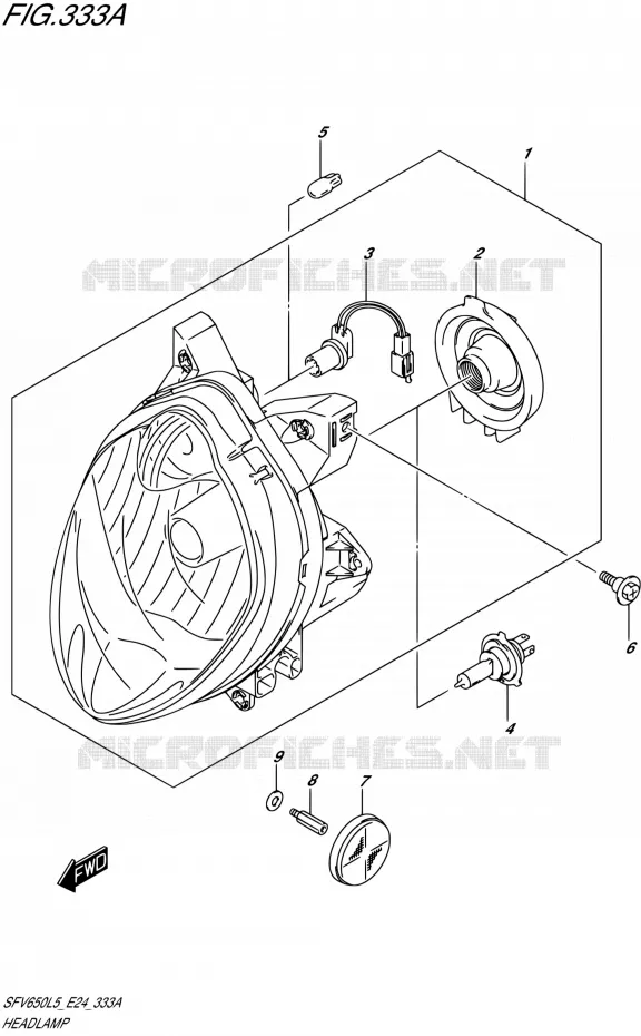 KOPLAMP Suzuki MOTO 650 GLADIUS 2015  SFV650U L5 (E24)
