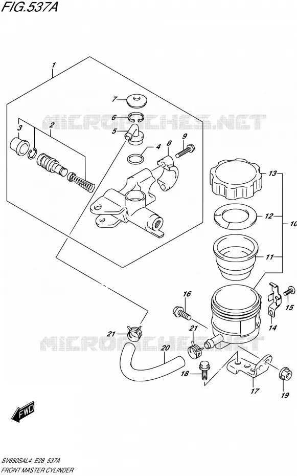 FRONT HOOFDREMCILINDER Suzuki MOTO 650 SV-S 2014  SV650SA L4 (E03,E28,E33)