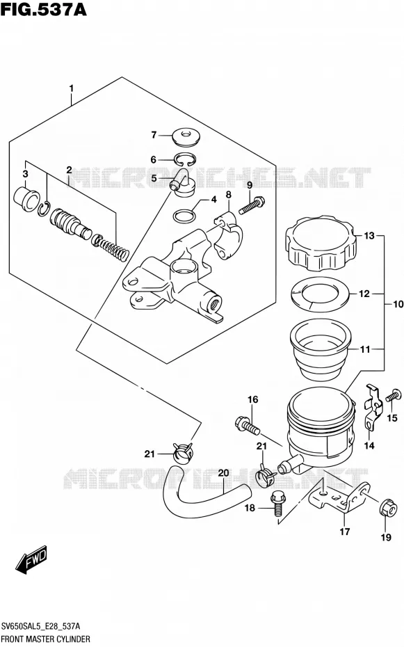 FRONT HOOFDREMCILINDER Suzuki MOTO 650 SV-S 2015  SV650SA L5 (E03,E28,E33)