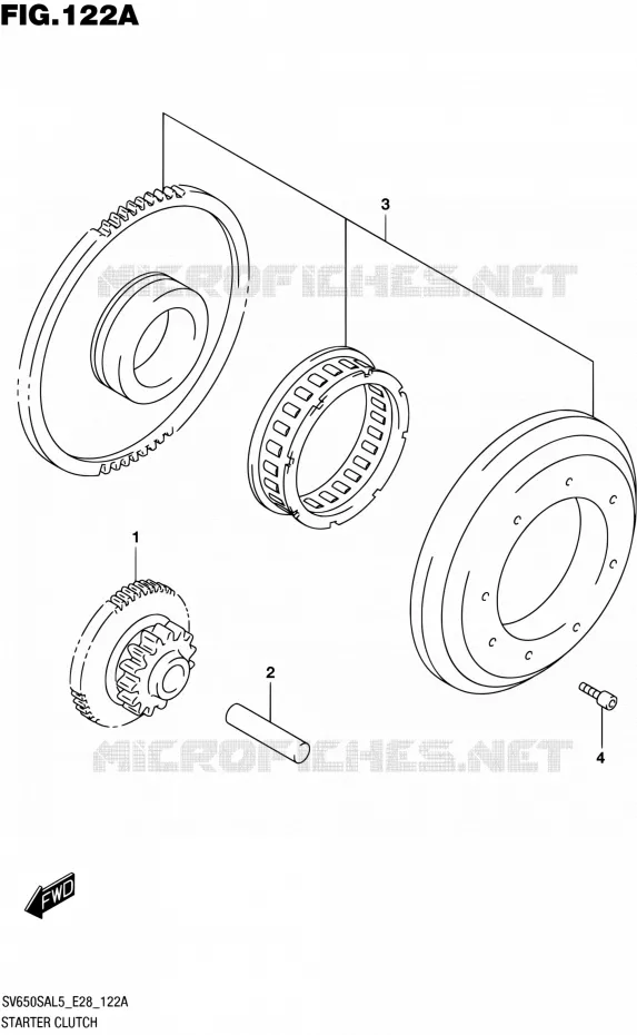 STARTMOTOR CLUTCH Suzuki MOTO 650 SV-S 2015  SV650SA L5 (E03,E28,E33)
