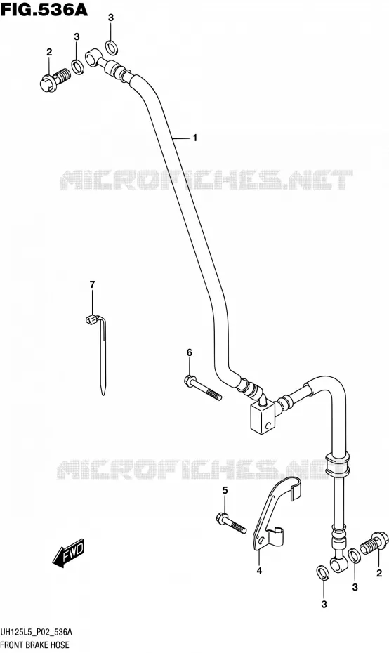 FRONT REMSLANG (UH125L5 P02) Suzuki SCOOTER 125 BURGMAN 2015  UH125A L5 (P19)