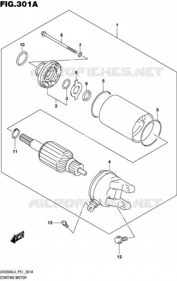 STARTMOTOR Suzuki SCOOTER 200 BURGMAN 2014  UH200A L4 (P51)
