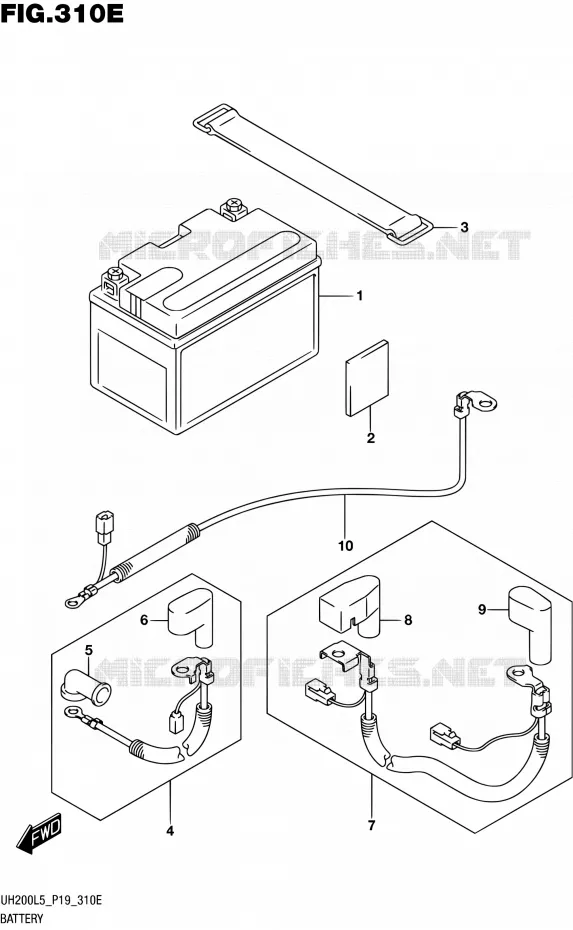 ACCU (UH200AL5 P04) Suzuki SCOOTER 200 BURGMAN 2015  UH200A L5 (P19)