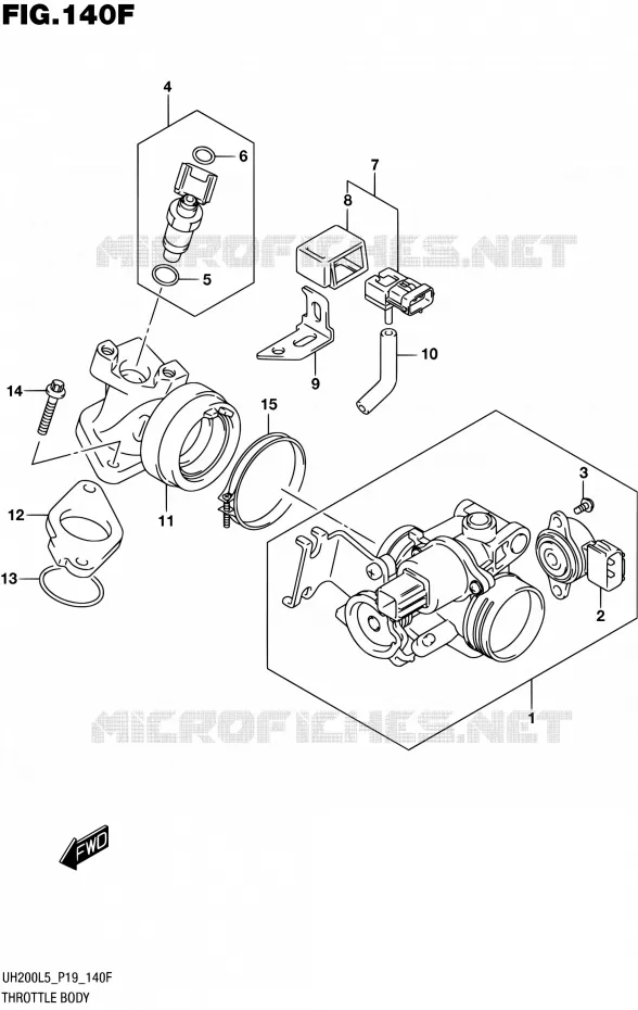 GASKLEPHUIS (UH200AL5 P19) Suzuki SCOOTER 200 BURGMAN 2015  UH200A L5 (P19)