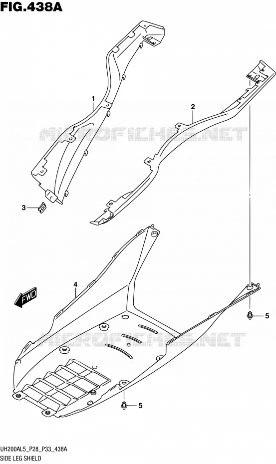 ONDERAANKLEDING Suzuki SCOOTER 200 BURGMAN 2015  UH200A L5 (P28,P33)