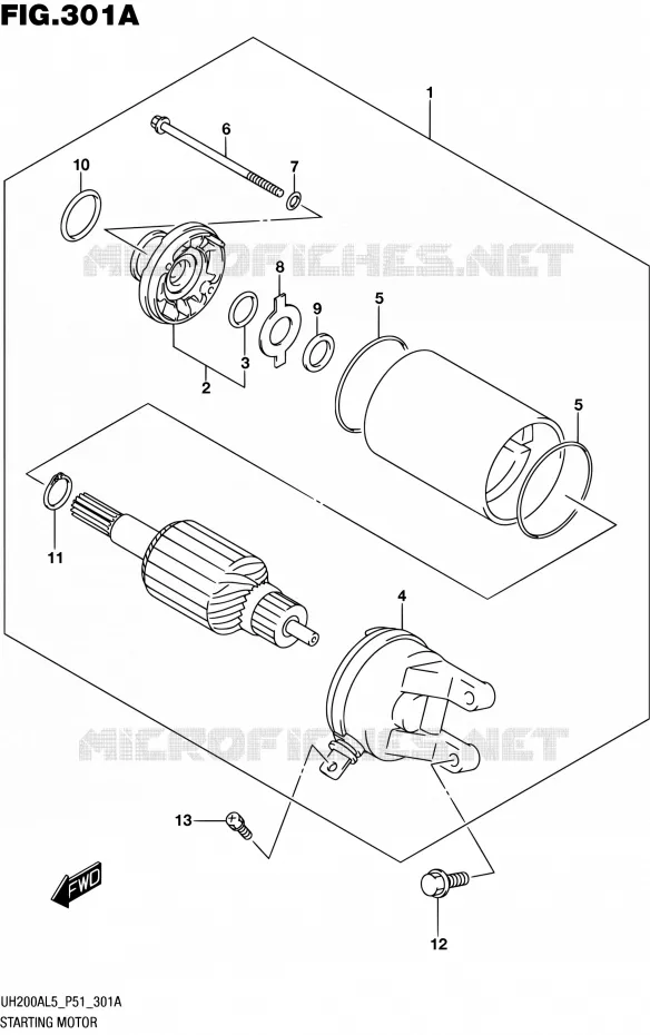 STARTMOTOR Suzuki SCOOTER 200 BURGMAN 2015  UH200A L5 (P51)