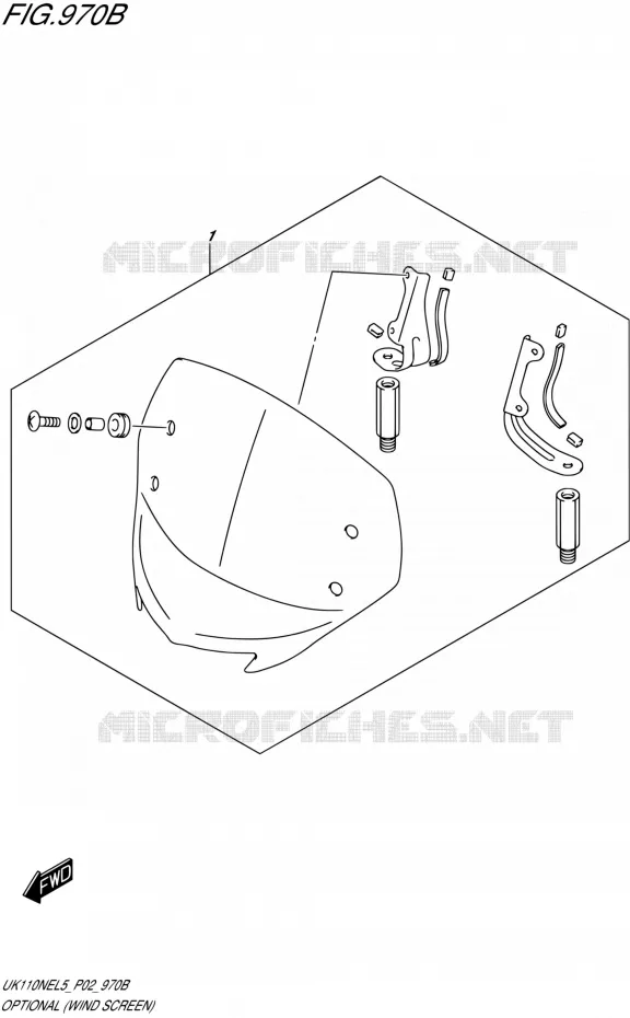 OPTIES (WIND SCREEN) (UK110NEL5 P02) Suzuki SCOOTER 110 ADDRESS 2015  UK110NE L5 (P02)