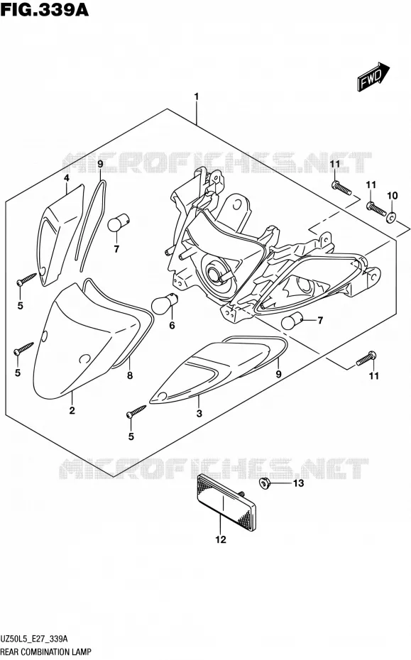 ACHTERLICHT Suzuki SCOOTER 50 UZ 2015  UZ50 L5 (E27)