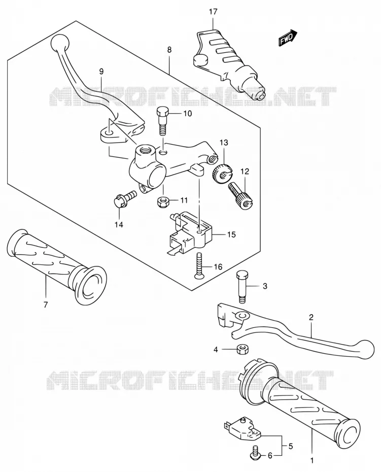 HANDGRIPS - LEVERS Suzuki MOTO 125 INTRUDER 2007  VL125U K7
