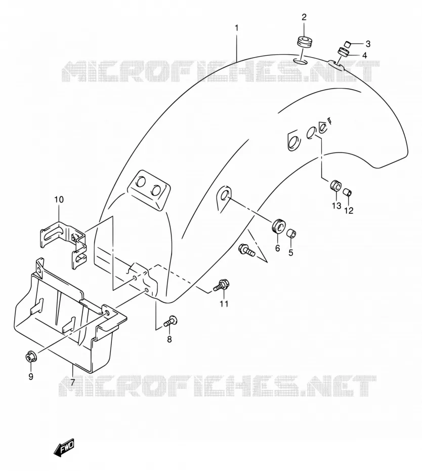 ACHTERSPATBORD (MODELE Y/K1/K2/K3) Suzuki MOTO 125 INTRUDER 2000  VL125U Y