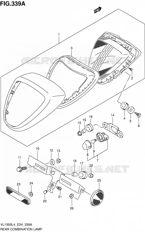 TAIL LIGHT ASSY (VL1500L4 E24) Suzuki MOTO 1500 INTRUDER 2014  VL1500 L4/VL1500B L4 (E24)