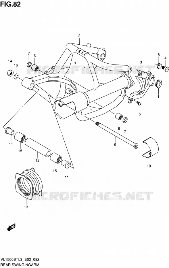 SWINGARM Suzuki MOTO 1500 INTRUDER 2013  VL1500BT L3 (E24)