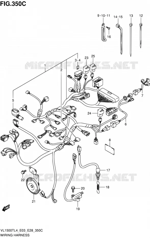 BEDRADING (VL1500TL4 E33) Suzuki MOTO 1500 BOULEVARD 2014  VL1500T L4 (E03,E28,E33)
