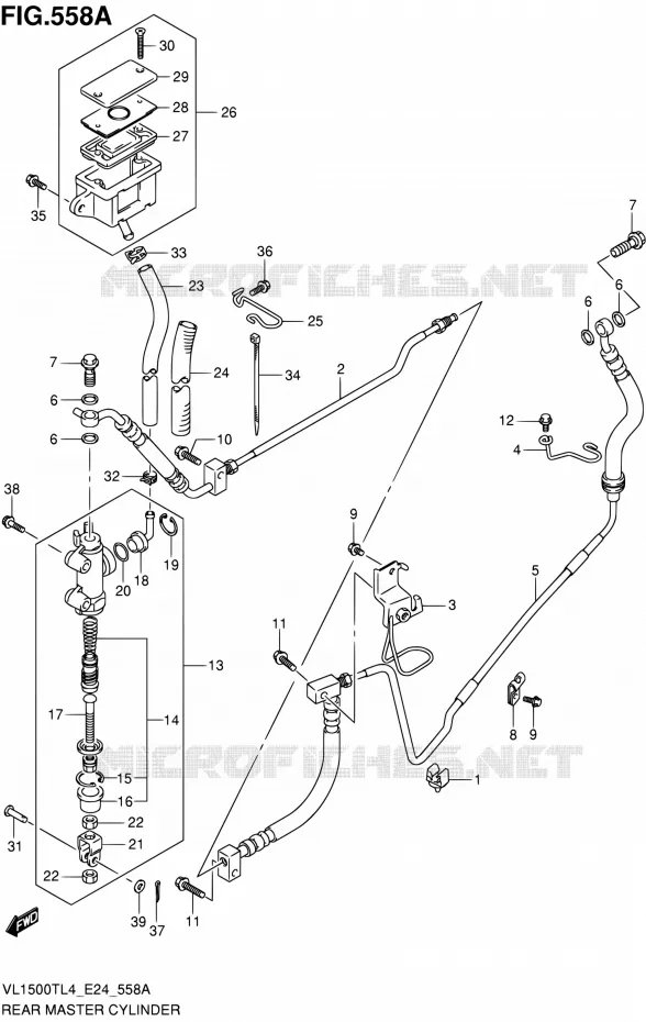 ACHTER HOOFDREMCILINDER Suzuki MOTO 1500 BOULEVARD 2014  VL1500T L4 (E24)