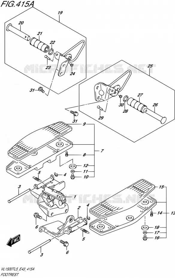 FOOTREST Suzuki MOTO 1500 BOULEVARD 2015  VL1500T L5 (E43)