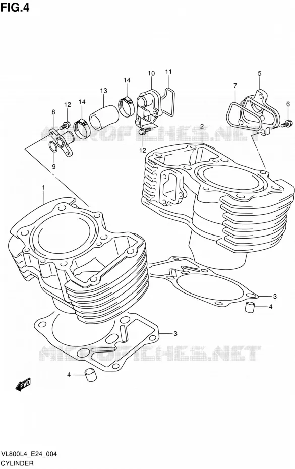 CILINDER Suzuki MOTO 800 INTRUDER 2014  VL800 L4/VL800T L4