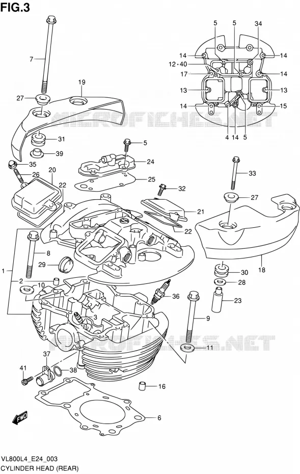 CILINDERKOP (REAR) Suzuki MOTO 800 INTRUDER 2014  VL800 L4/VL800T L4