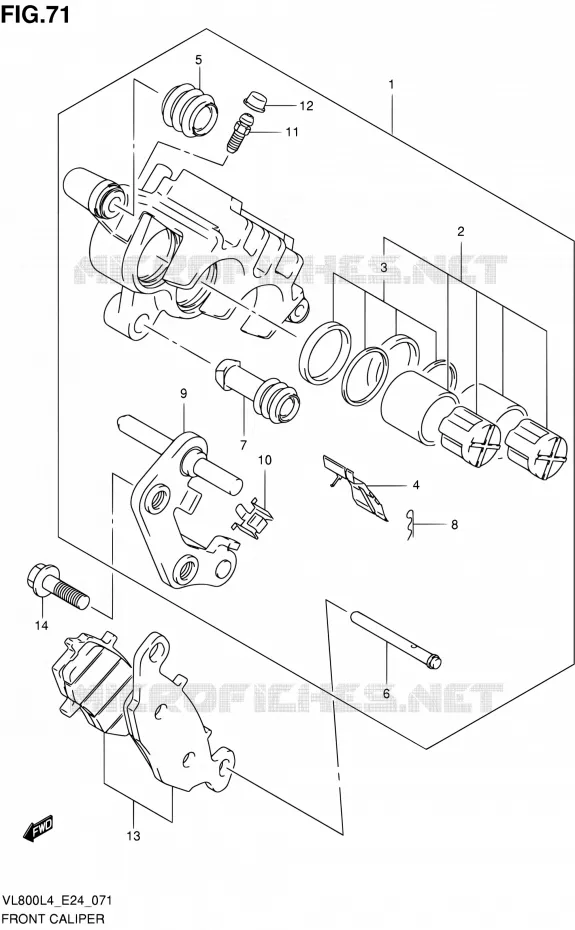 FRONT CALIPER Suzuki MOTO 800 INTRUDER 2014  VL800 L4/VL800T L4