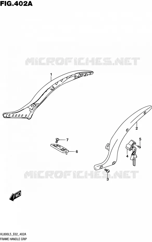 FRAME HANDGREEP (VL800L5 E02) Suzuki MOTO 800 INTRUDER 2015  VL800 L5 (E19)