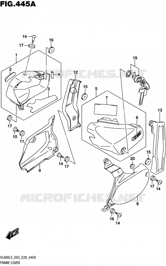 ACHTER KUIP (VL800L5 E03) Suzuki MOTO 800 BOULEVARD 2015  VL800 L5/VL800T L5