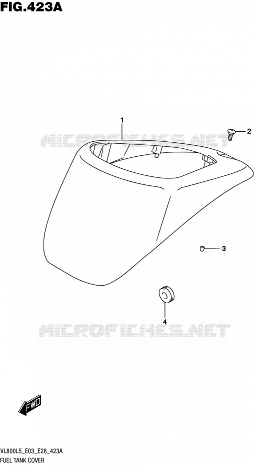 FUEL TANK - COVERS (VL800L5 E03) Suzuki MOTO 800 BOULEVARD 2015  VL800 L5/VL800T L5