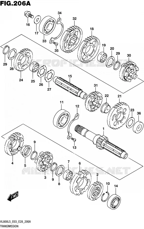 TRANSMISSION Suzuki MOTO 800 BOULEVARD 2015  VL800 L5/VL800T L5