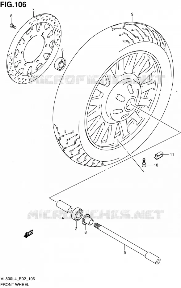VOORWIEL (VL800CL4 E19) Suzuki MOTO 800 INTRUDER 2014  VL80UE L4 (E19)