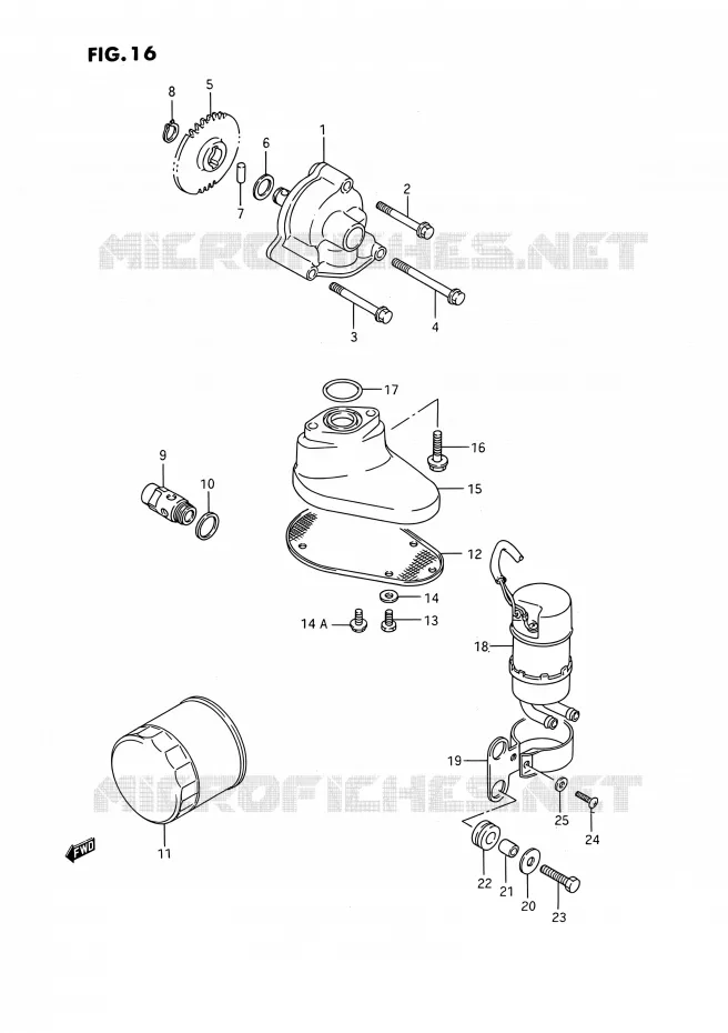 OLIEPOMP - FUEL PUMP Suzuki MOTO 1400 INTRUDER 1990  VS1400GLP R/VS1400GLF R (E01,E04,E17,E21,E22,E24,E34)