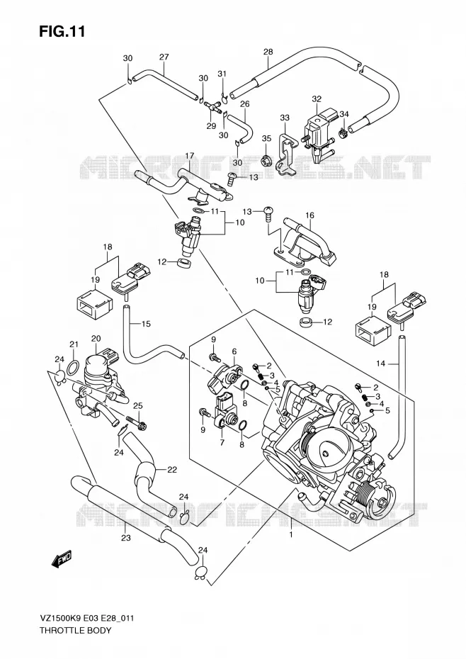 GASKLEPHUIS Suzuki MOTO 1500 BOULEVARD 2010  VZ1500 L0 (E33)