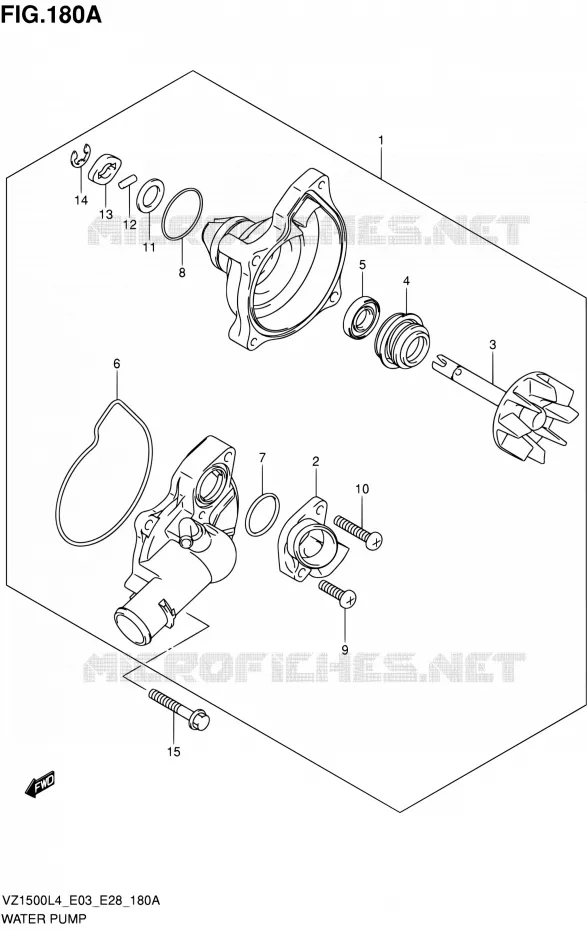 WATERPOMP Suzuki MOTO 1500 BOULEVARD 2014  VZ1500 L4 (E03,E28,E33)