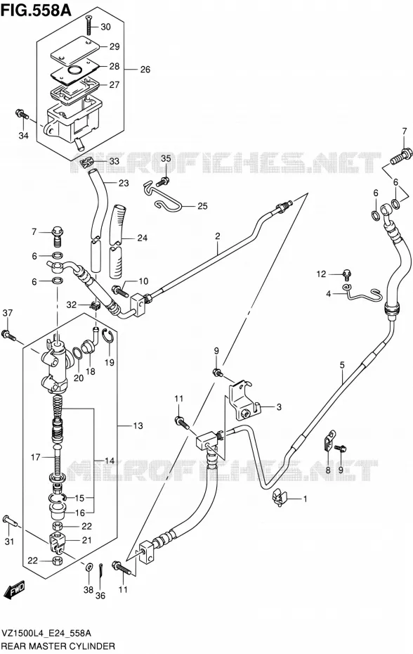 ACHTER HOOFDREMCILINDER Suzuki MOTO 1500 BOULEVARD 2014  VZ1500 L4 (E24)