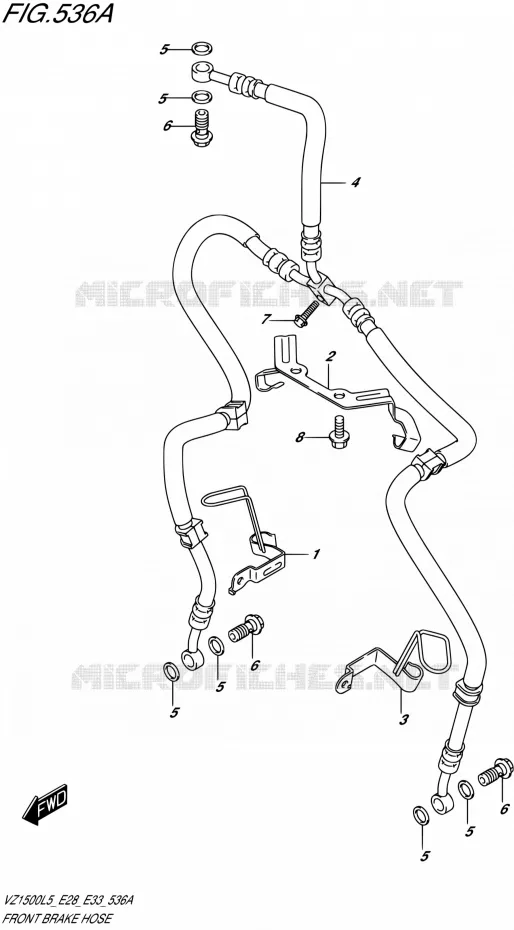 FRONT REMSLANG Suzuki MOTO 1500 BOULEVARD 2015  VZ1500 L5 (E03,E28,E33)