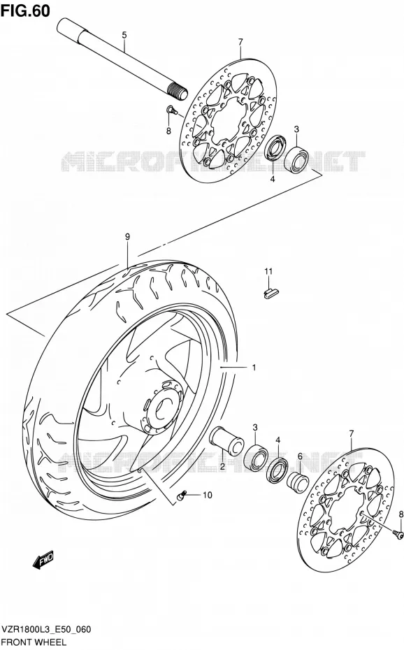 VOORWIEL Suzuki MOTO 1800 INTRUDER 2013  VZR1800 L3 (E50)