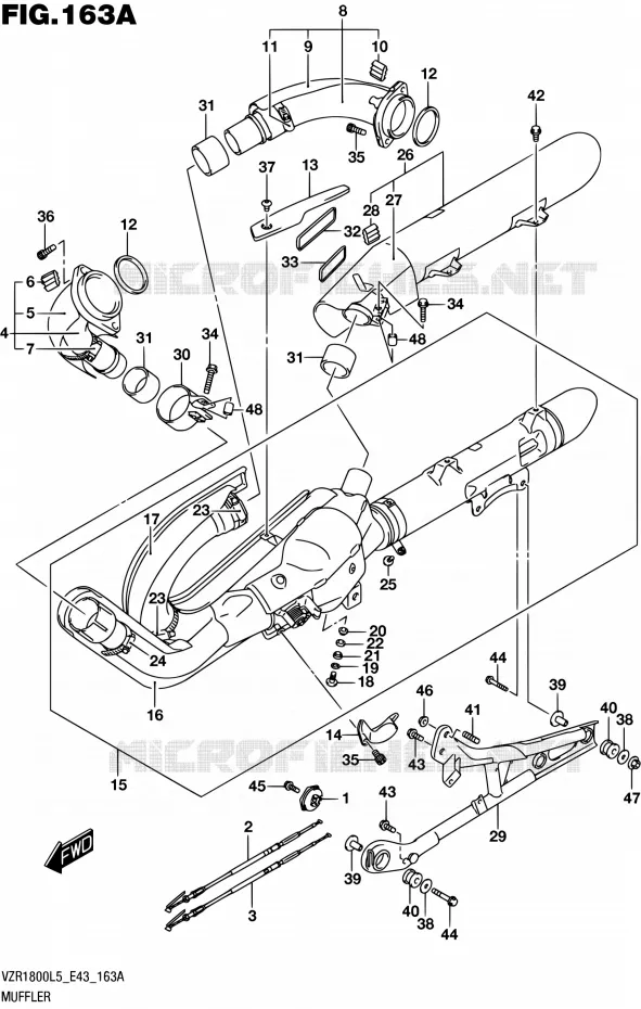 GELUIDDEMPER (VZR1800L5 E43) Suzuki MOTO 1800 INTRUDER 2015  VZR1800 L5/VZR1800Z L5 (E43)