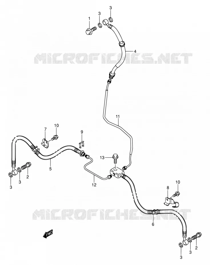 FRONT REMSLANG Suzuki QUAD 400 EIGER 2010  LT-A400F K7 (P17,P24)