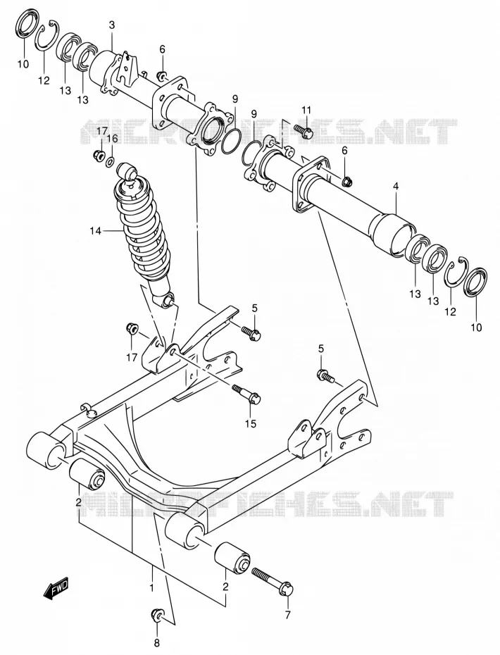 SWINGARM Suzuki QUAD 400 EIGER 2012  LT-A400F K7 (P17,P24)