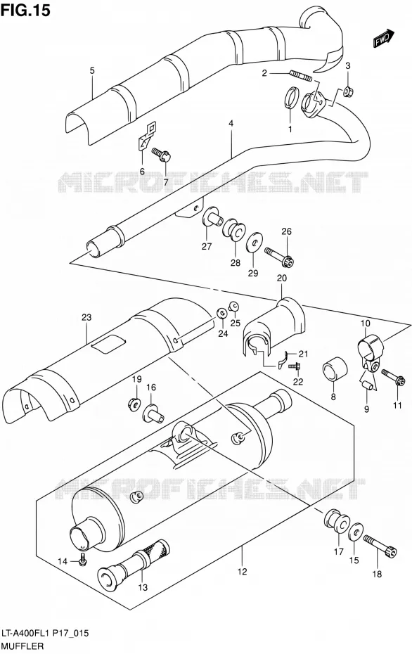 GELUIDDEMPER Suzuki QUAD 400 KINGQUAD 2011  LT-A400F L1 (P17,P24)
