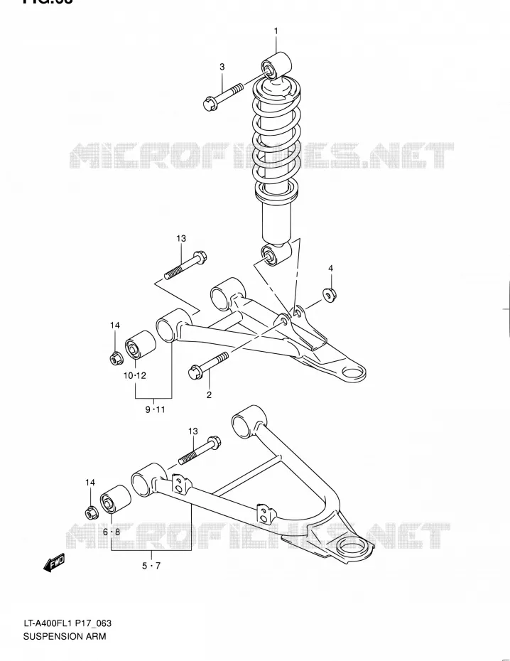 SCHOKDEMPER - VORKBEEN Suzuki QUAD 400 KINGQUAD 2011  LT-A400F L1 (P17,P24)