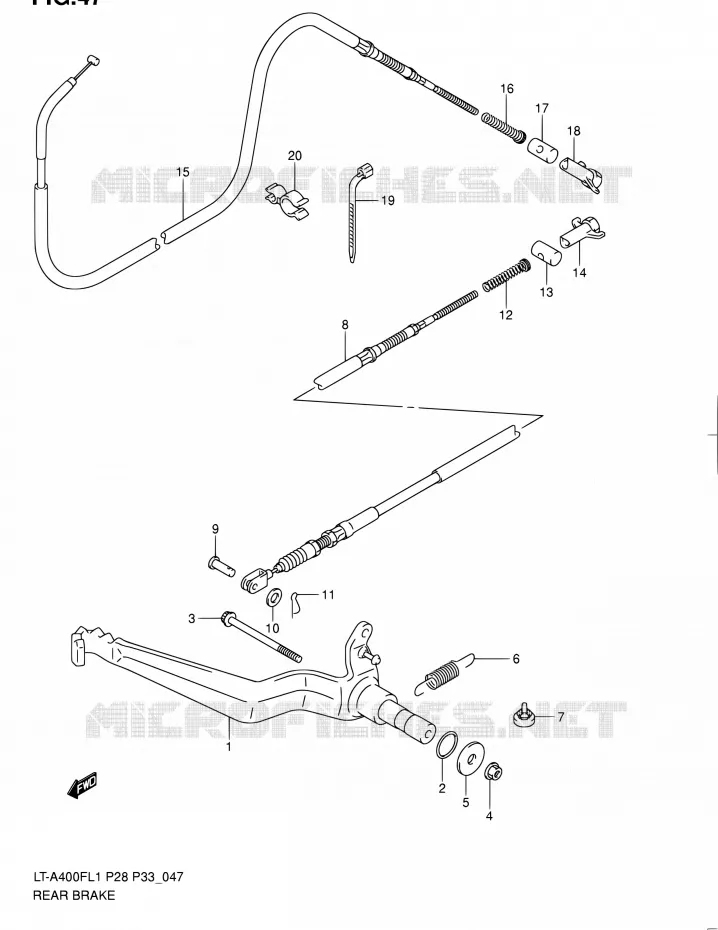 ACHTERREM Suzuki QUAD 400 KINGQUAD 2011  LT-A400F L1/LT-A400FZ L1 (P03,P28,P33)