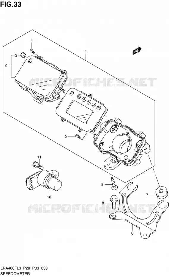 SNELHEIDSMETER (LT-A400FZL3 P33) Suzuki QUAD 400 KINGQUAD 2013  LT-A400F L3/LT-A400FZ L3 (P03,P28,P33)