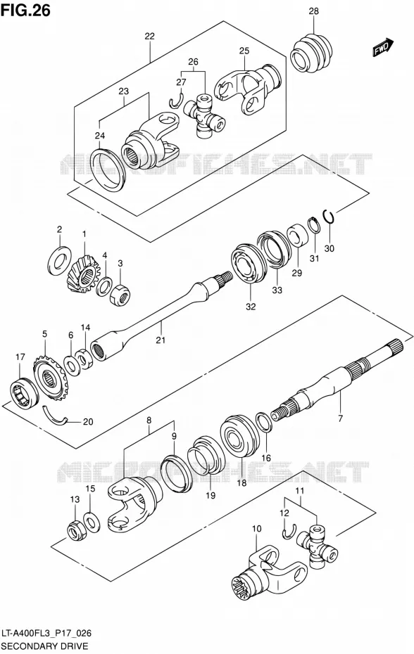 AANDRIJFAS (LT-A400FL3 P17) Suzuki QUAD 400 KINGQUAD 2013  LT-A400F L3/LT-A400FZ L3 (P17,P24)