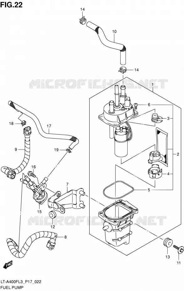 BENZINE POMP Suzuki QUAD 400 KINGQUAD 2013  LT-A400F L3/LT-A400FZ L3 (P17,P24)