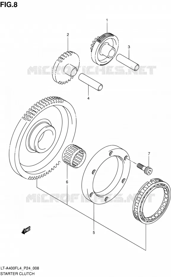 STARTMOTOR CLUTCH Suzuki QUAD 400 KINGQUAD 2014  LT-A400F L4 (P24)