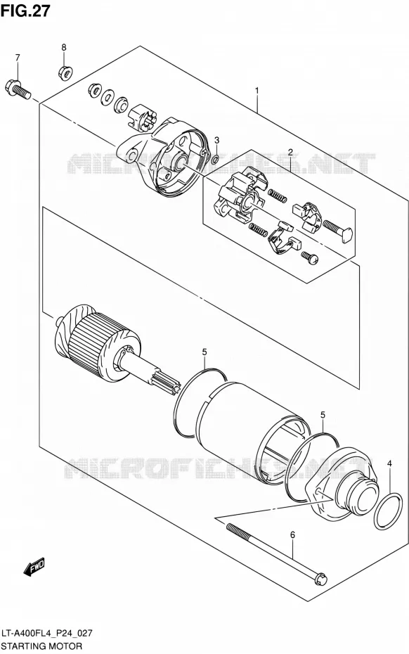 STARTMOTOR Suzuki QUAD 400 KINGQUAD 2014  LT-A400F L4 (P24)