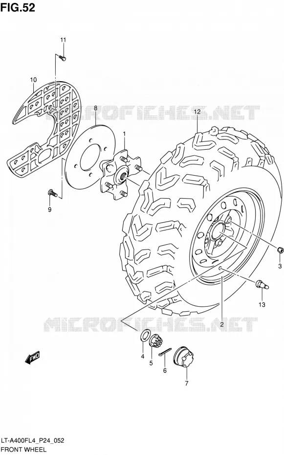 VOORWIEL Suzuki QUAD 400 KINGQUAD 2014  LT-A400F L4 (P24)