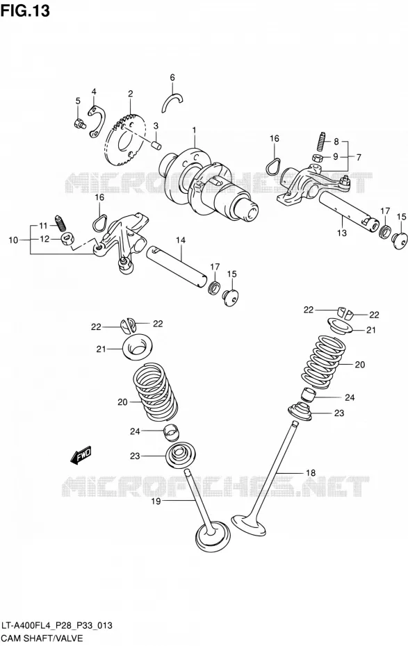 NOKKENAS - VALVES Suzuki QUAD 400 KINGQUAD 2014  LT-A400F L4/LT-A400FZ L4 (P03,P28,P33)