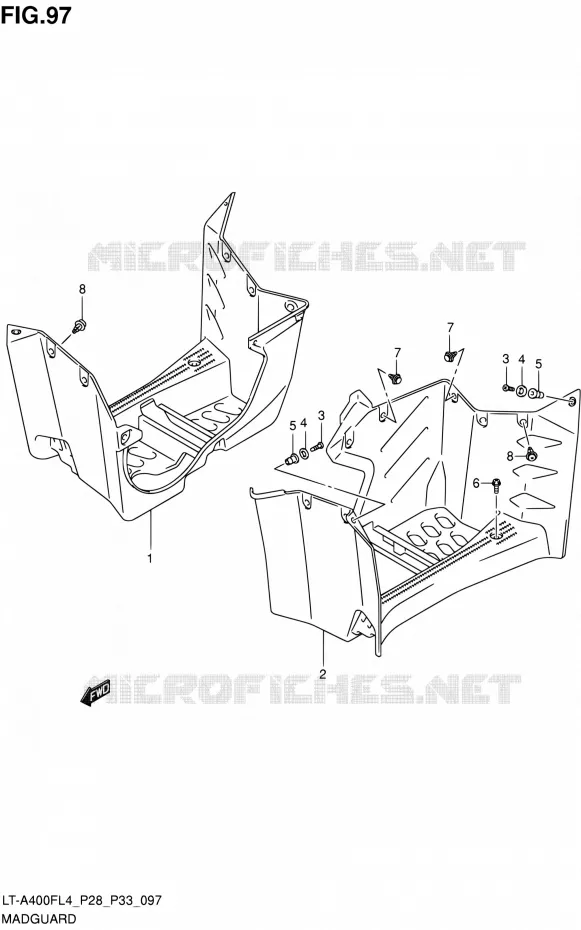 SPATBORD (LT-A400FZL4 P28) Suzuki QUAD 400 KINGQUAD 2014  LT-A400F L4/LT-A400FZ L4 (P03,P28,P33)